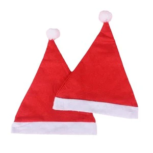 Red Non-woven Fabric Christmas Hat Christmas Decoration Supplies for Adults and Children Party Santa Hat Yiwu Wholesale Agent