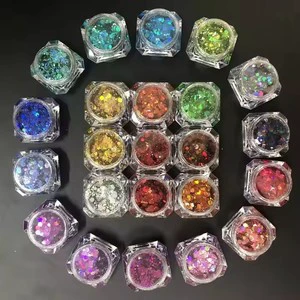 Wholesale 2oz Bags Biodegradable 24 Color Custom Size Shape Bulk Chunky Mix Glitter Powder Coating Pigment Inorganic Pigment