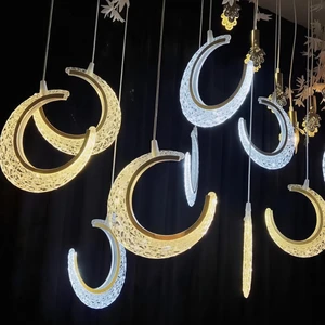 Wedding Decoration & Supplies wedding decoration & supplies Wedding Light Acrylic 10 Head / 5 Head Moon Chandelier Hall Stage Decoration LED Ceiling Pendant Light for Party Wedding Decor