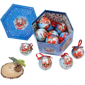 Christmas Party Decorations Santa Claus Design Hanging Balls Holiday Mall Window Christmas Tree Arrangement Painted Model 75 290