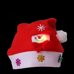 Factory Wholesale LED Light-Up Christmas Hat for Adults and Children for Parties Outdoors Beach Sports