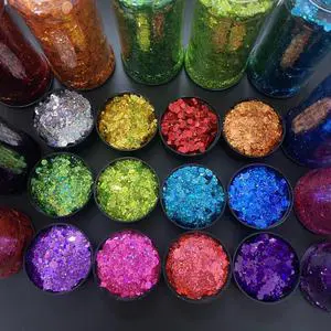 Holographic Color Shift Glitter Make up Cosmetic Lipgloss Bulk Mix Chunky Glitter for Eyes