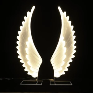 Modern Wedding LED Decor with Stable Bottom Structure Angel Wings Weighted Base Lighted Ornament Anti-Tilt for Venue Use