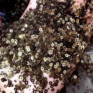 Bronze Color 3mm Glitters Round SHENYUE GRS & OEKO Sequins for Mesh Fabric, Glitter Fabric Craft, DIY, Fashion & Apparel
