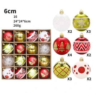 Xmas Tree Hanging Ball Holiday Decor Christmas Glitter Ball Ornaments Set