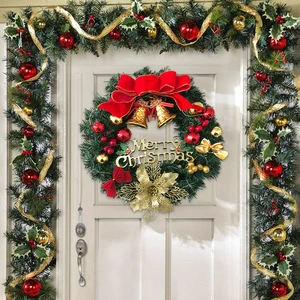 New Year's PVC Door Vine Wreath Christmas Wreath and Decoration Props for Shopping Malls Party Supplies