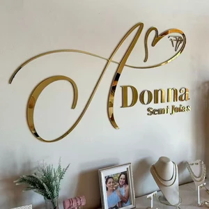 Laser Cut Metal Beauty Salon Logo Led Lc Illuminated Sign Building Signage Advertising Acrylic Wall Sign Custom Logo Letters