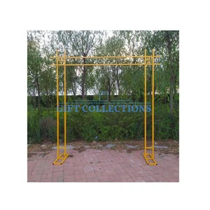 Light Weight Golden Metal Arch Wedding Garden Bridal Party Decoration Arbor Home Garden Outdoor Ceremony Wedding Arch for Stages