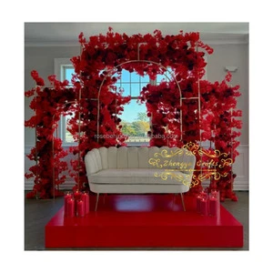 Luxury Arch Wedding Backdrop Stand Wedding Gold Metal Frame Flower Backdrop Stand Wedding Arch for Event Party Stage Decoration