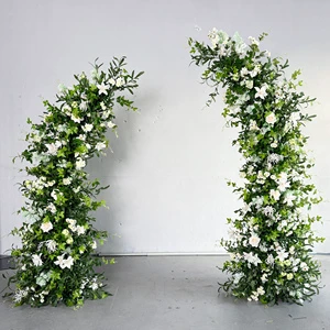 FS-Green 3D Silk Artificial Flower Arch for Wedding Backdrop Decor