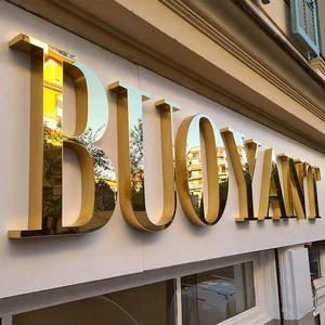 Custom Metal Sign for Business 3D Gold Logo Channel Letters Signage Beauty Salon Shop Store Sign Board