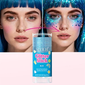 Hair Glitter Pen Colorful Festival Makeup Chunky Sequins Glitter Hair Accessories Instant Body Shimmer Hair Glitter Stick Custom
