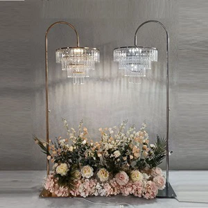 Wedding Light Acrylic Crystal Ice Bar Light for Wedding Decoration Warm Road Lead Light Chandelier for Wedding Stage Aisle Props