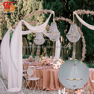 SMOOTH Custom Clear Wedding Chandelier Gold Frame Chandelier Wedding Events Party Ceiling Decoration