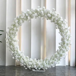 Romantic Heart Shaped Arch With Flowers Backdrop Red White Roses Flowers for Wedding Decoration