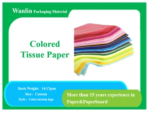 17g Colorful Tissue Paper Silk Paper Custom logo for Wedding