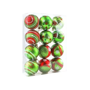 Christmas Tree Decorations 6cm Christmas Balls 12 Pieces Hanging Ornaments Christmas Plastic Balls Santa ClausHanging Decoration