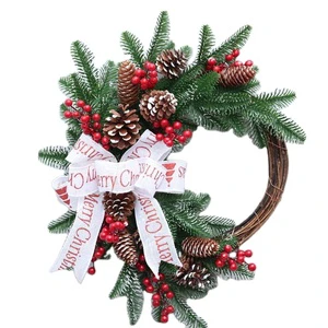 New Design Christmas Artificial Wreath with Ornaments Decorate