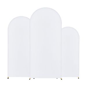 Set of 3 Easy-to-Assemble Wedding Arch Backdrop Stands Metal Stable Case with Crossbar Design for Party Wall Decorations