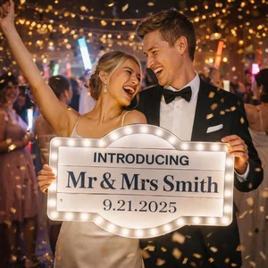 Personalized LED Wedding Marquee Sign, Wedding Entrance Reception Sign, Bottle Service Wedding Decor, Bridal Party Light Sign
