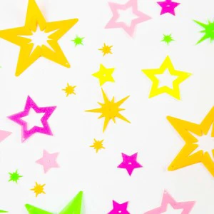 Fluorescent Sequin Confetti (Mixed Colors/Shapes) Selanusa Mexico Batch Pack 20 Pieces