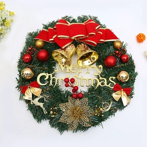 Factory Price Christmas Wreath Door Garlands Ornaments Merry Christmas Decor Wall Window Hanging Pendants for Home 2022 New Year