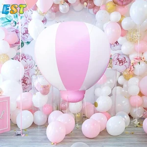 Pink White Half Hot Air Balloon PVC Helium Hot Air Balloon for Girls Decorations for Birthday Wedding Baby Shower