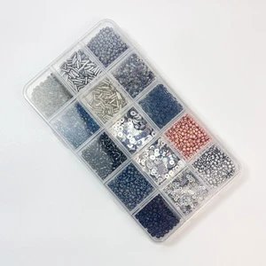 Classic Plastic Metallic Tone DIY Jewelry Making Kit Assorted Silver Gray Rose Gold Beads Sequins Creative Bracelet Craft Set