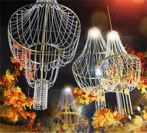 Modern Wedding Lamp Crystal Wedding Chandelier Decoration Lights Wedding Hanging Ceiling Decorations