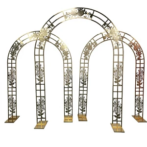 Customizable Stainless Steel Wedding Frame Prop Stage Backdrop Wrought Iron Arch Flower Stand Hollowed-out Rose Stand Decoration