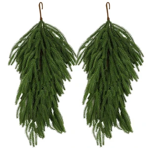 Realistic Artificial Christmas Pine Cedar Garland Flocked PVC Greenery For Holiday Wedding Wall Decoration Plant