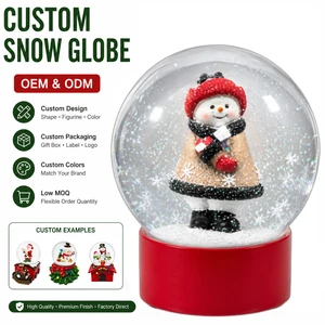 OEM Custom Christmas Snowman Snow Globe With Red Knit Hat And Brown Coat Figurine For Personalized Holiday Desktop Decor Gifts