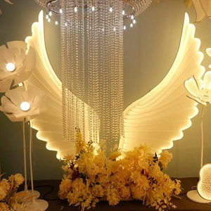 Wholesale Big Size Wedding Party Decor Angel wings LED Light Backdrop Stage Decoration wings Lights