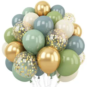 Customized Kids Party Balloons Set Green Latex Aluminum Balloons for Birthdays Party Decorations