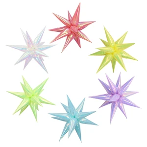 New 22 Inch Colorful Explosion Star Foil Balloon Water Drop Pointed Balloon Eco-Friendly New Year Party Decoration