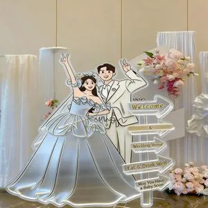 Non-Illuminated Frosted Acrylic Eco-friendly Wedding Welcome Sign Custom Shape Remote Control Washable for Indoor Taxi Companies