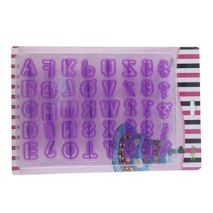 Hot Sale OEM DIY 3D Handpress English Words Plastic Expression Shape Fondant Edge Cake Molds Cookie Cutter for Decorating