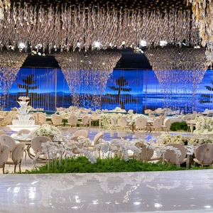 Modern Style Indoor Wedding Lobby Festive Ceiling Decoration Led Chandelier Lamp Luxury Crystal Wedding Party Lighting