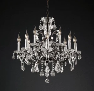 European Chandelier 12head Crystal Hanging Light Hotel Stage Wedding Pendent Lights