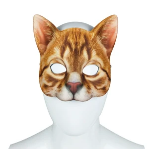 Halloween Carnival Masquerade Digital Printing Animal Cat Mask for ODM Supply