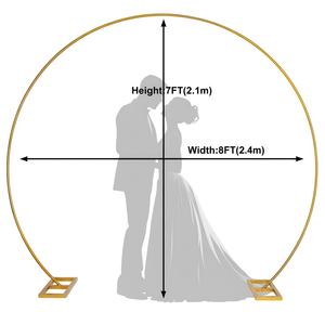 Wedding Arbor Backdrop Stand Gold Circle Metal Frame Balloon Arch Photo Booth Background Decor For Baby Shower Birthday Parties