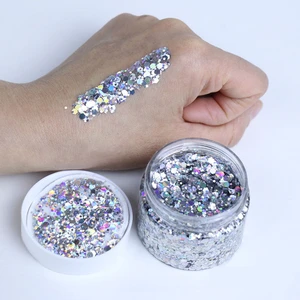 GP Cosmetic Mixed Holographic Peel-off Chunky Glitter Flakes Gel Colorful For Festival Party Made With PET Ingredients