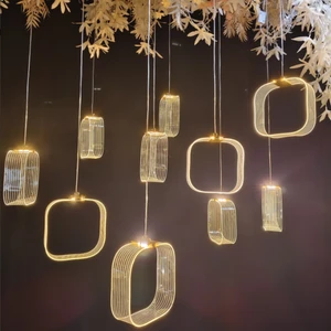Stage Arrangement Acrylic Wedding Decor Lamp Hanging Light for Ceiling Decoration