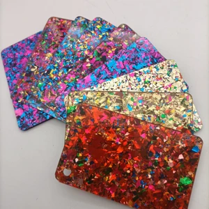 Custom Color OEM Party Sequins Confetti Glitter DDisco Chunky Shards Pattern Acrylic Sheets