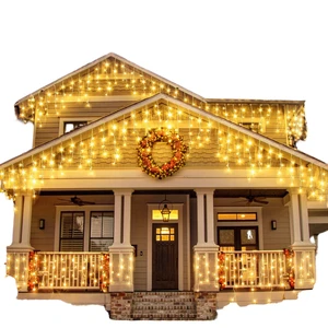 Professional Custom LED Curtain Lights US Plug IP44 Waterproof Warm White for Outdoor Christmas Wedding Festival Decoration