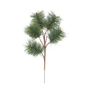 Lifelike Plastic Pine Branch Farmhouse Style Green Decoration Christmas Wreath Vase Filler Durable Mother's Day Everyday Use