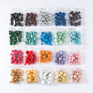 20pcs Wholesale Golden Ball Birthday Party Cake Topper Themed Birthday Mini Balloons Foam Faux Balls for Cake Decoration