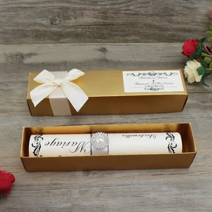 Elegant Royal Rolling Papers Wedding Scroll Invitations Cards Marriage Invitation Card with Ribbon Bow Custom Menu Cards
