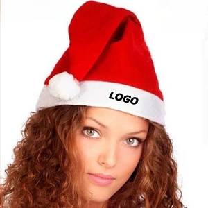 Classic Non-Woven Christmas Santa Hat for Adults and Kids, Holiday Party Decoration and Promotional Gift