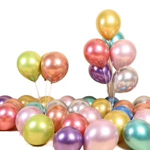 12 Inch Shiny Thick Latex Party Decoration Helium Red Silver Blue Green Purple Gold Chrome Metallic Balloon for Birthday